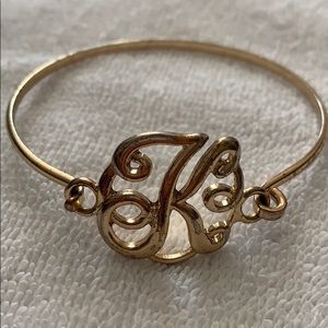 K Initial Gold Bracelet
